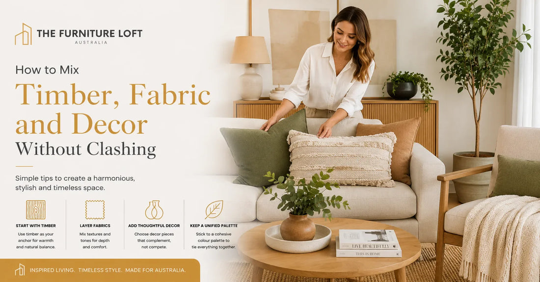 How to Mix Timber, Fabric and Decor Without Clashing